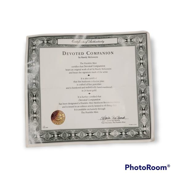 Franklin Mint DEVOTED COMPANION Labrador Dog Collector Plate by Randy McGovern - Picture 4 of 5